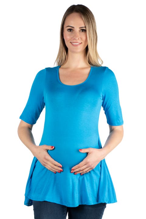 Maternity Elbow Swing Tunic Top