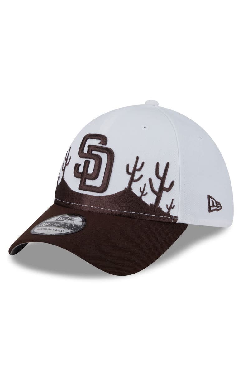 New Era Men's New Era  White/Dark Brown San Diego Padres 2025 Spring Training Landscape 39THIRTY Flex Hat, Main, color, 