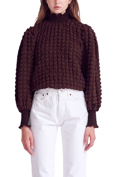 売れ筋商品|||エンドレスローズ カットソー トップス レディース Women's Mock Neck Padded Knit Top Black Women's Endless Rose Clothing | Nordstrom Rack