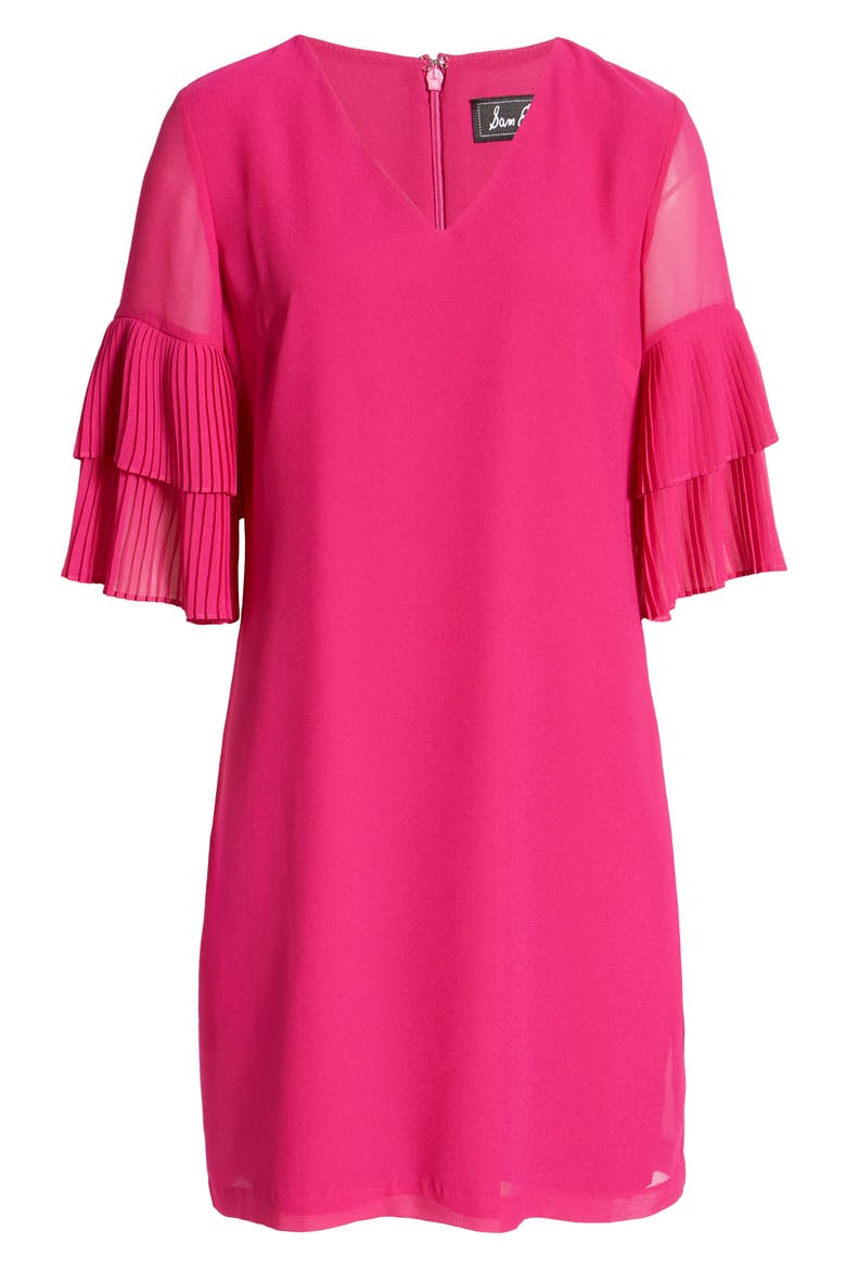 Tiered Sleeve Shift Dress, Alternate, color, DARK PINK