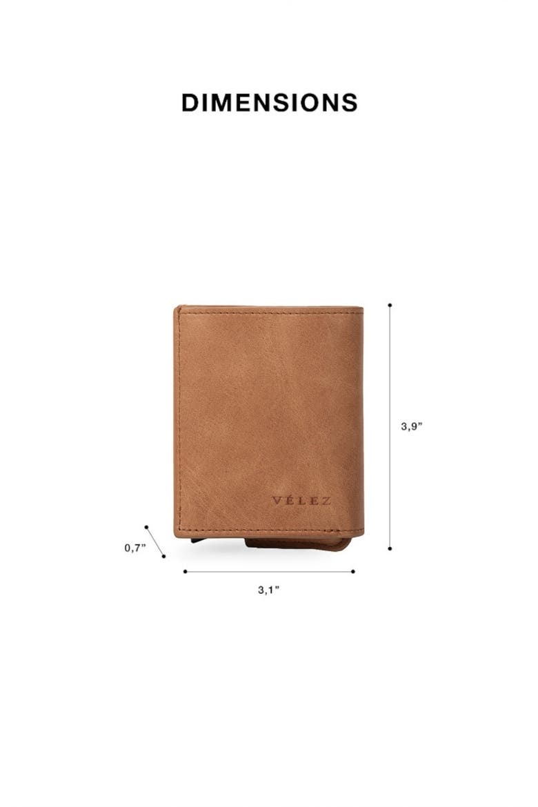 Garry Tech Leather Card Holder, Alternate, color, Brown