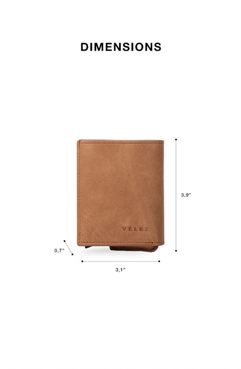 Velez Garry Tech Leather Card Holder, Alternate, color, Brown