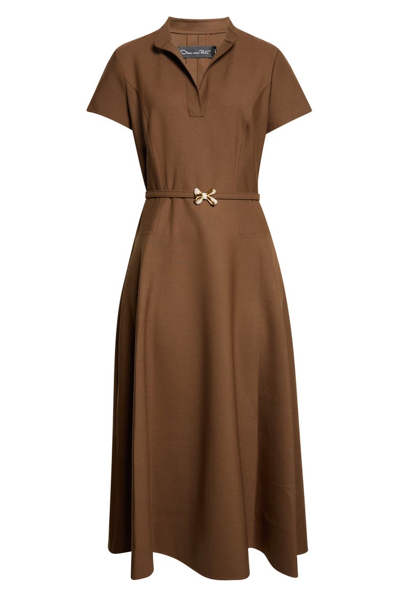 Belted Midi Polo Dress, Alternate, color, CIGAR