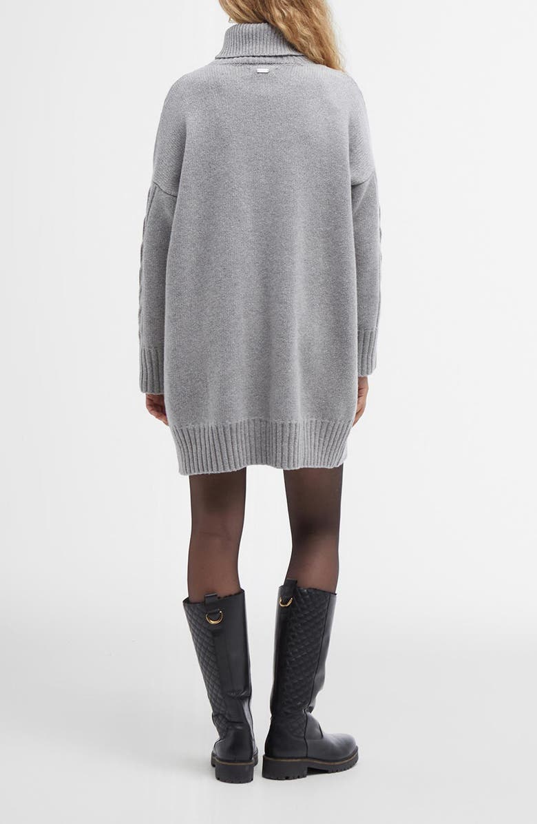 Barbour Beatrix Cable Stitch Long Sleeve Wool Blend Sweater Dress, Alternate, color, Grey Marl