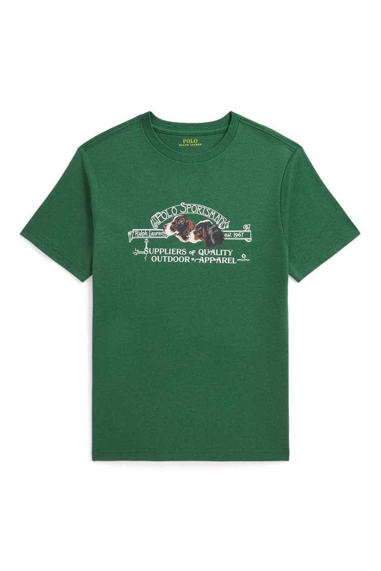 Kids' Polo Sportsman Graphic Tee, Main, color, VERANO GREEN
