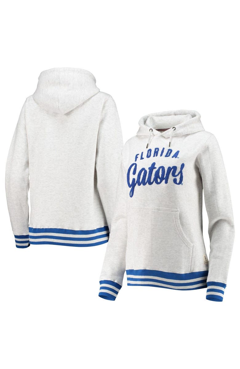 PRESSBOX Women's Pressbox Ash Florida Gators Santa Cruz Chenille Pullover Hoodie, Main, color,