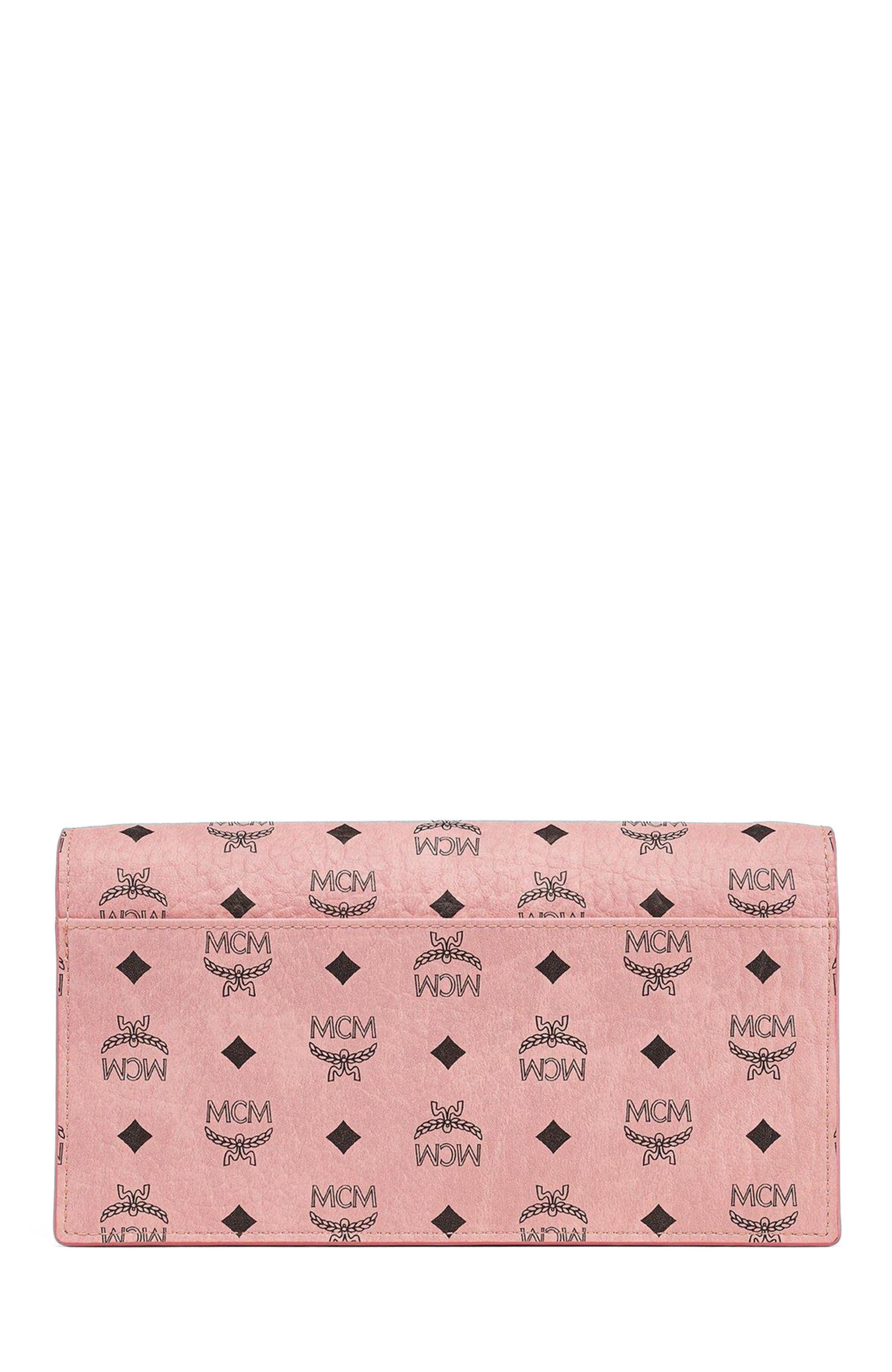 MCM Aren Crossbody Wallet in Visetos, Alternate, color, Brown