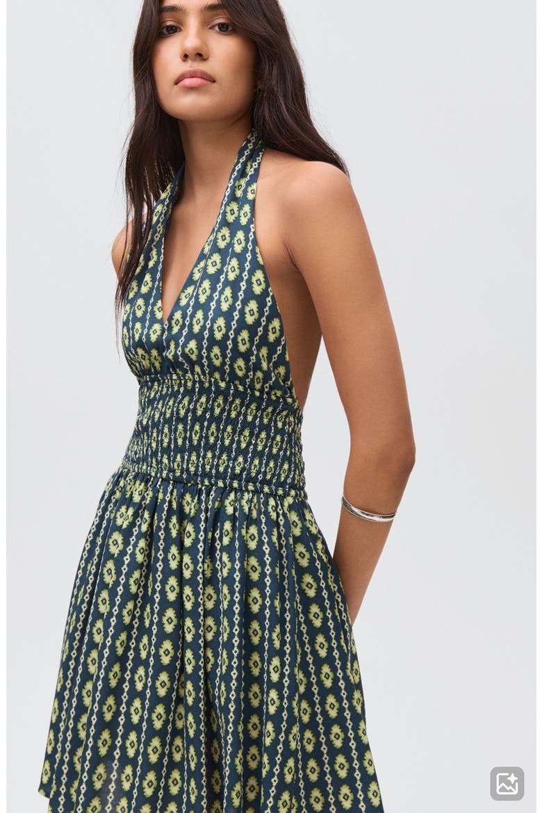 Print Halter Dress, Alternate, color, NAVY