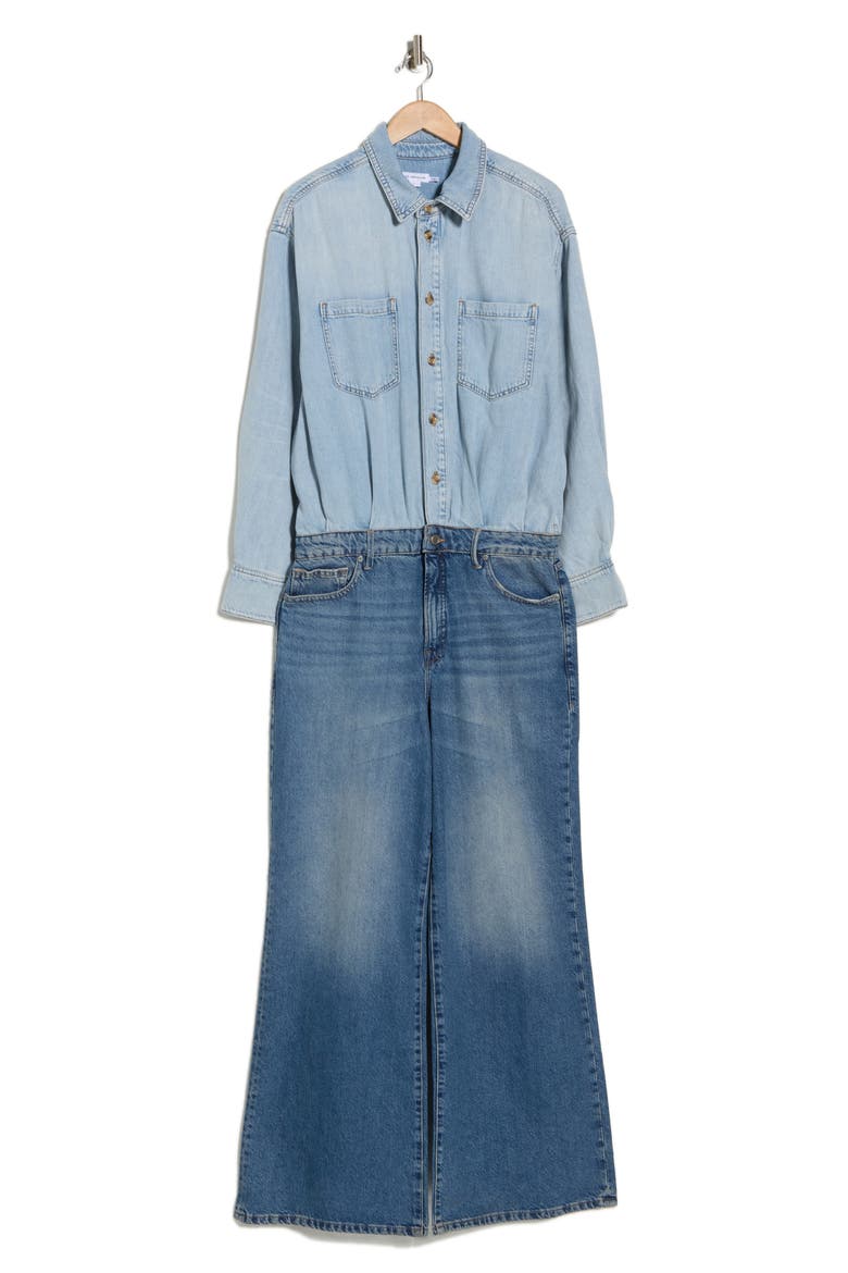 Denim Shirt Jumpsuit, Alternate, color, INDIGO796