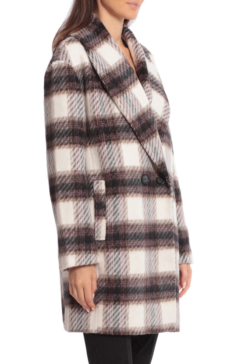 Avec Les Filles Plaid Shawl Collar Peacoat, Alternate, color,
