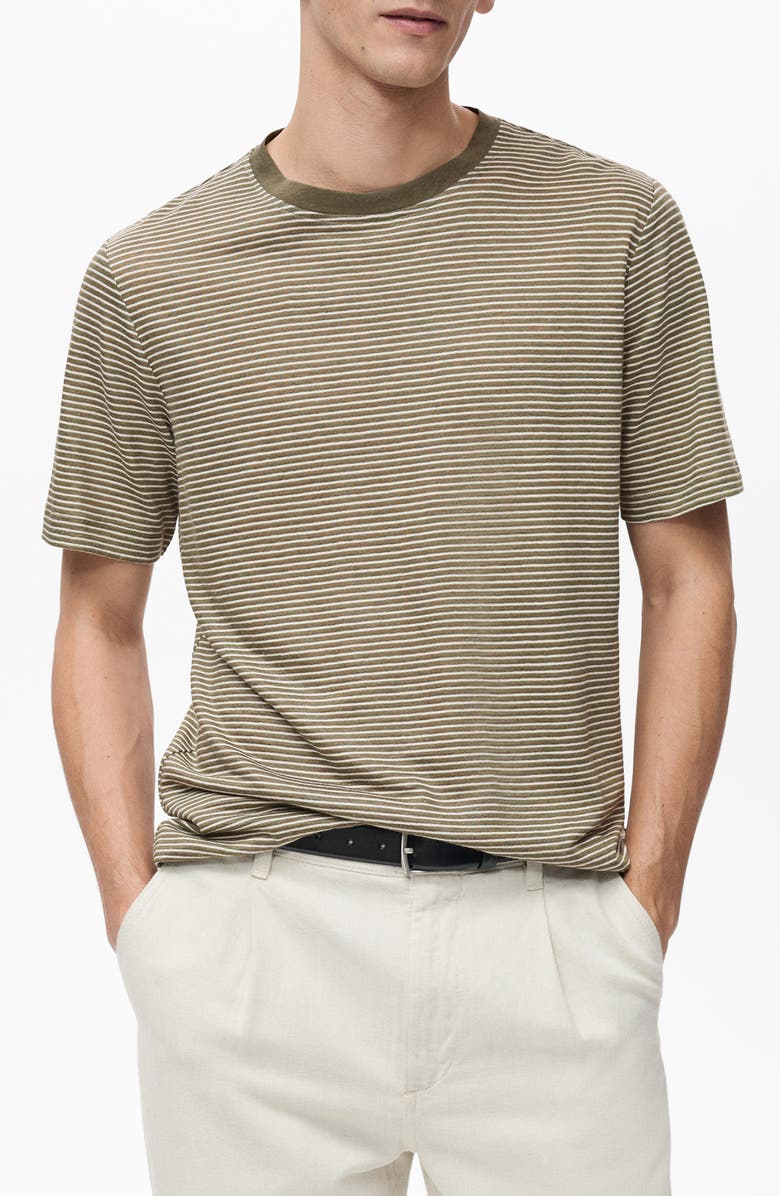 MANGO Regular Fit Stripe T-Shirt, Main, color, 