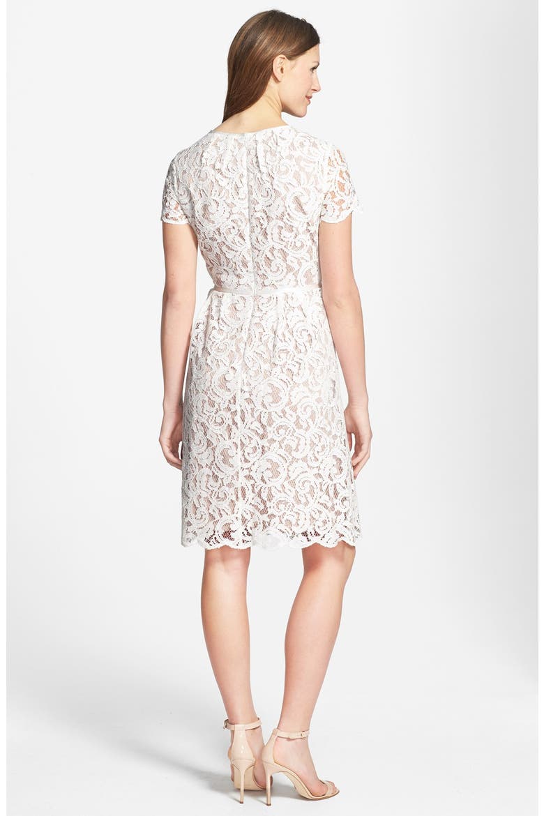 Scalloped Lace Dress, Alternate, color, IVORY