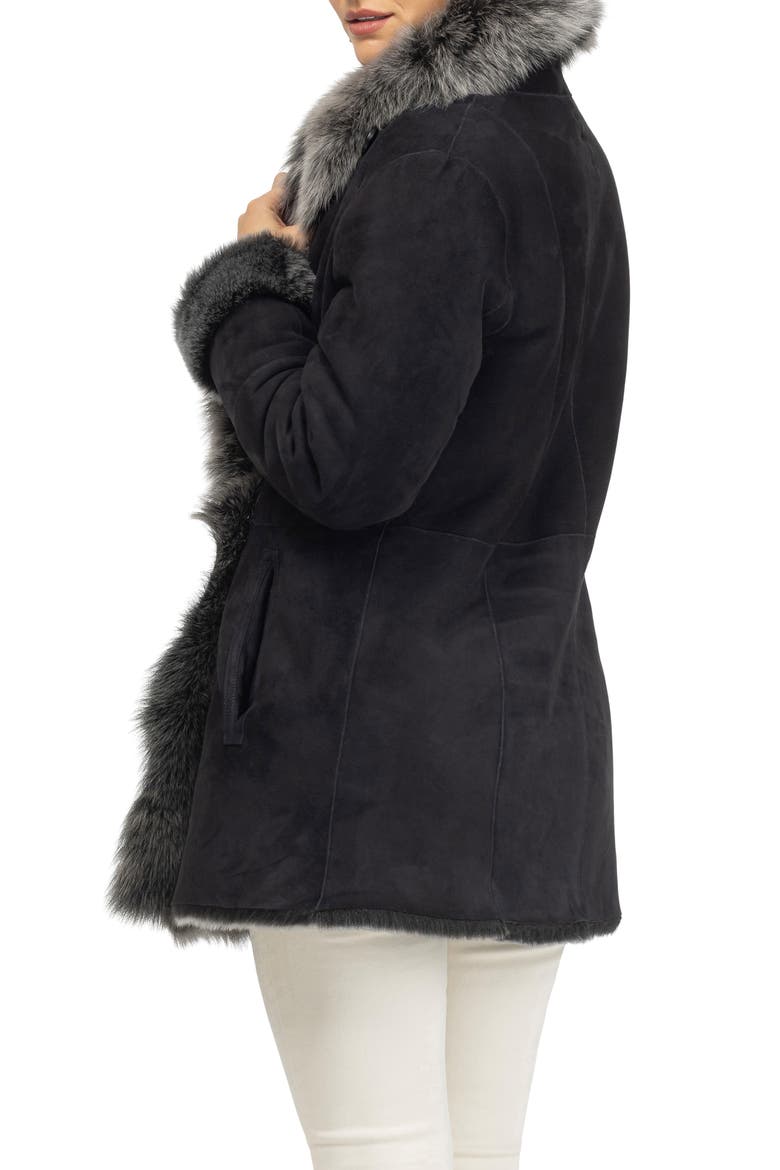 Merino Genuine Shearling Short Jacket, Alternate, color, BLACK BRISA
