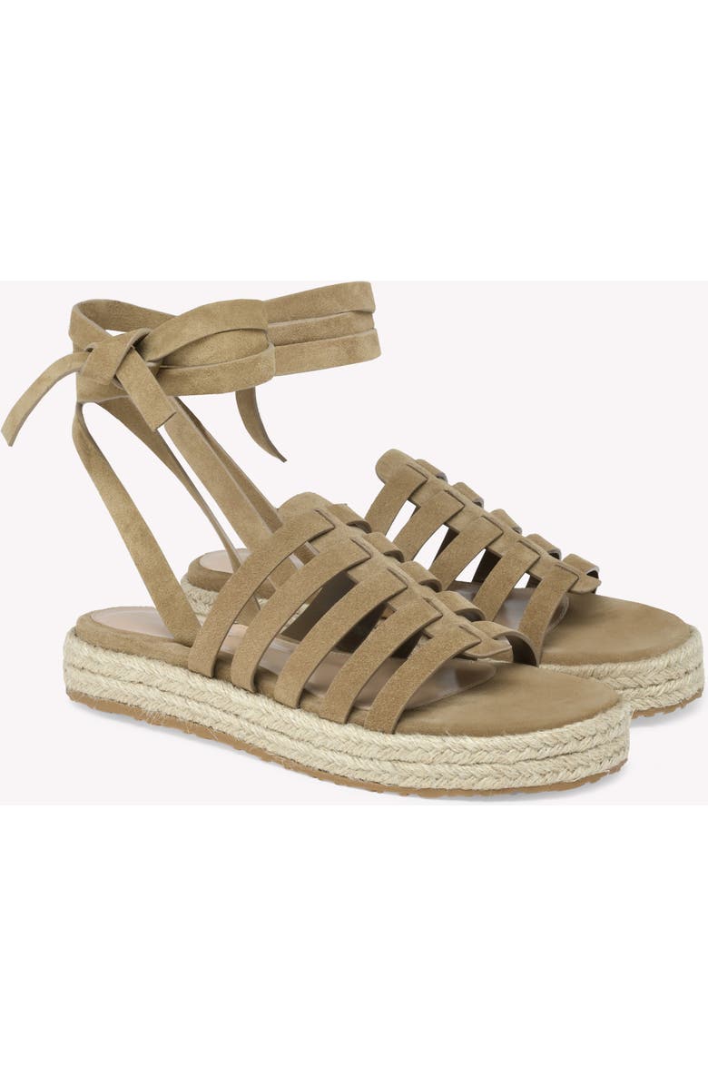 Gianvito Rossi Pompei Espadrillas Sandal, Alternate, color, Brown Suede Leather
