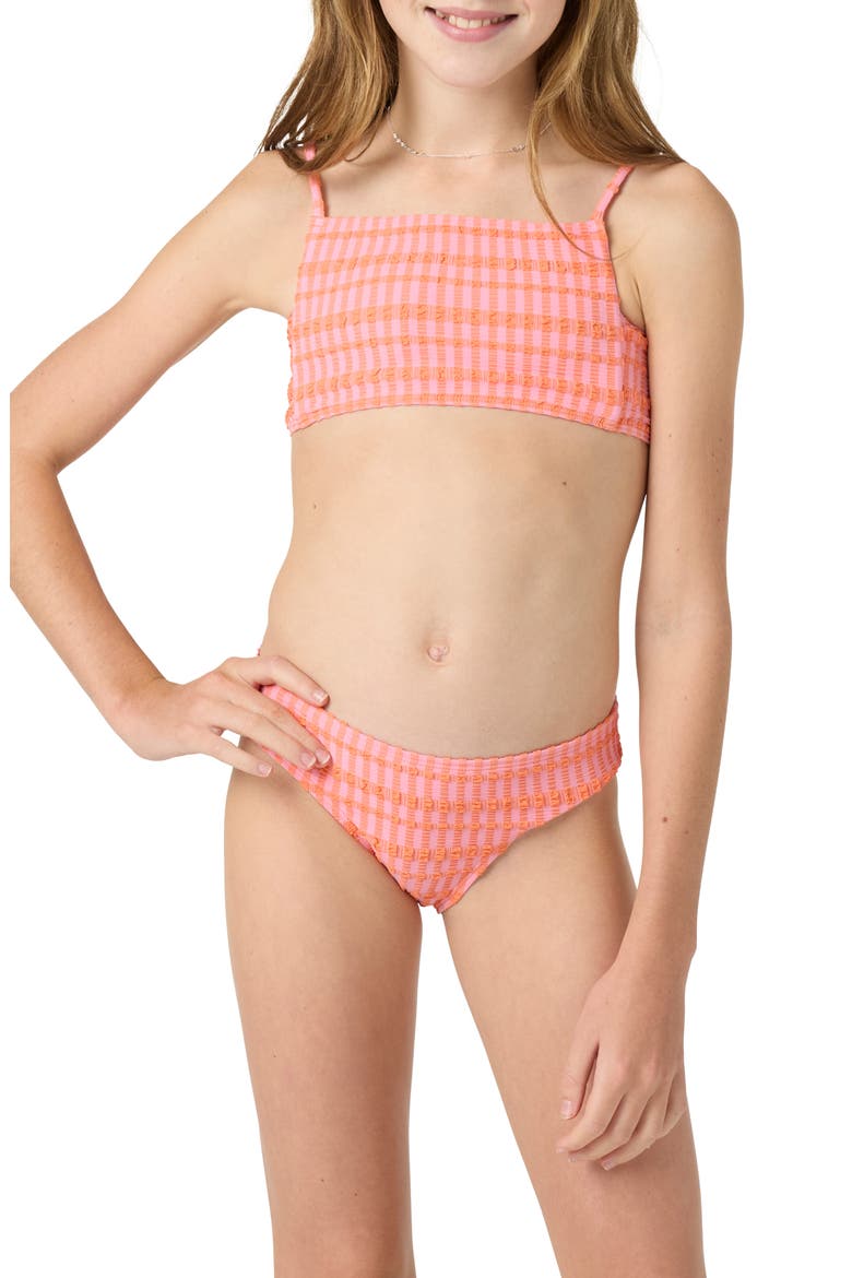 Kids' Paradise Plaid Two-Piece Swimsuit, Alternate, color, SACHET PINK