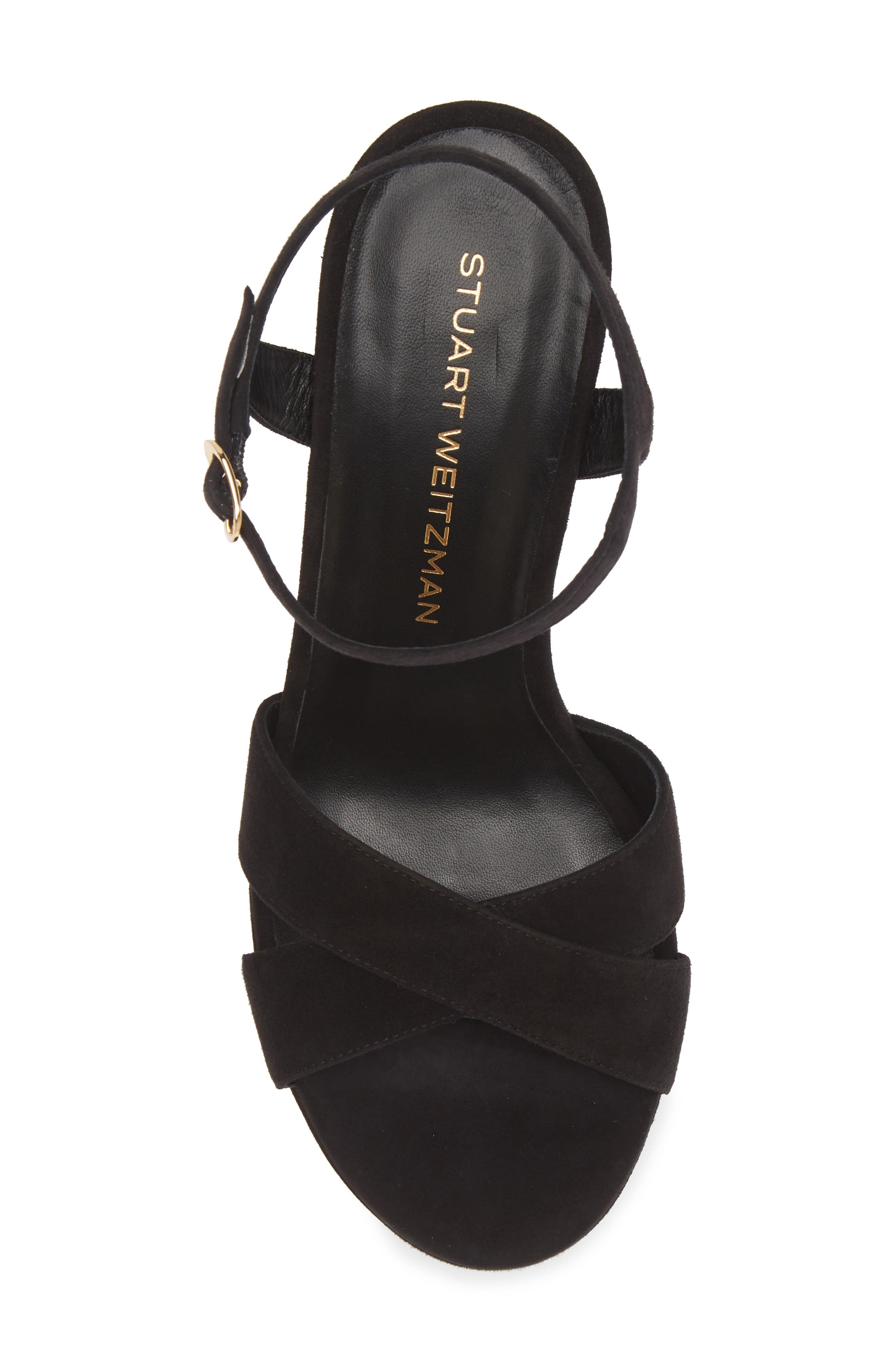 Stuart Weitzman Dayna Platform Sandal, Alternate, color, Black Suede