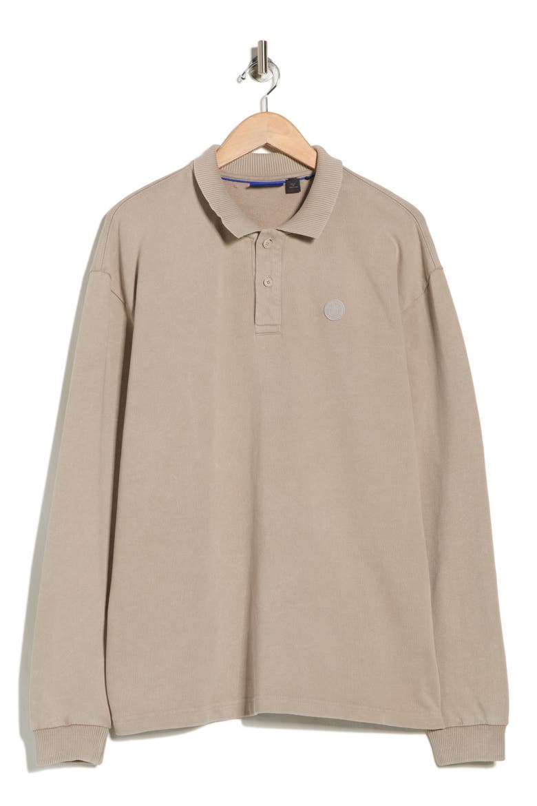 Nulong Long Sleeve Cotton Polo, Alternate, color, OPEN GREY