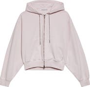 Alexander Wang Rhinestone Drawstring Zip Hoodie