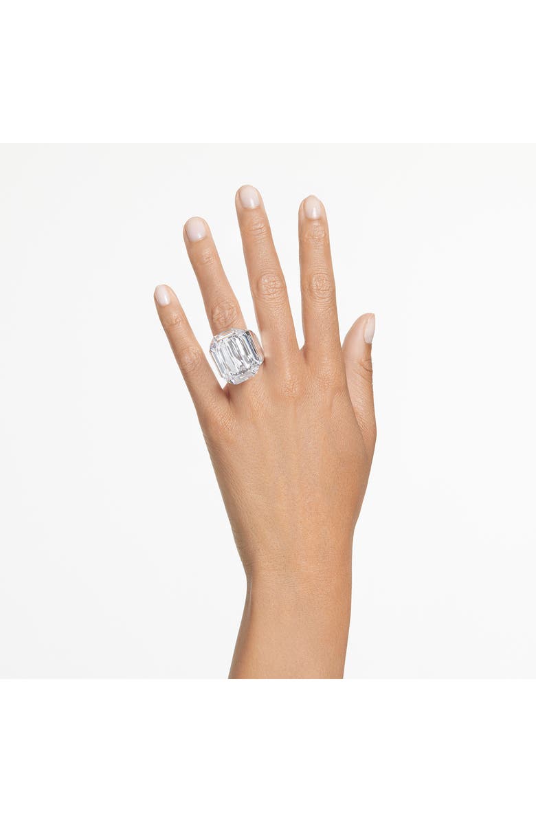 Swarovski Lucent Cocktail Ring, Alternate, color, Silver/ White