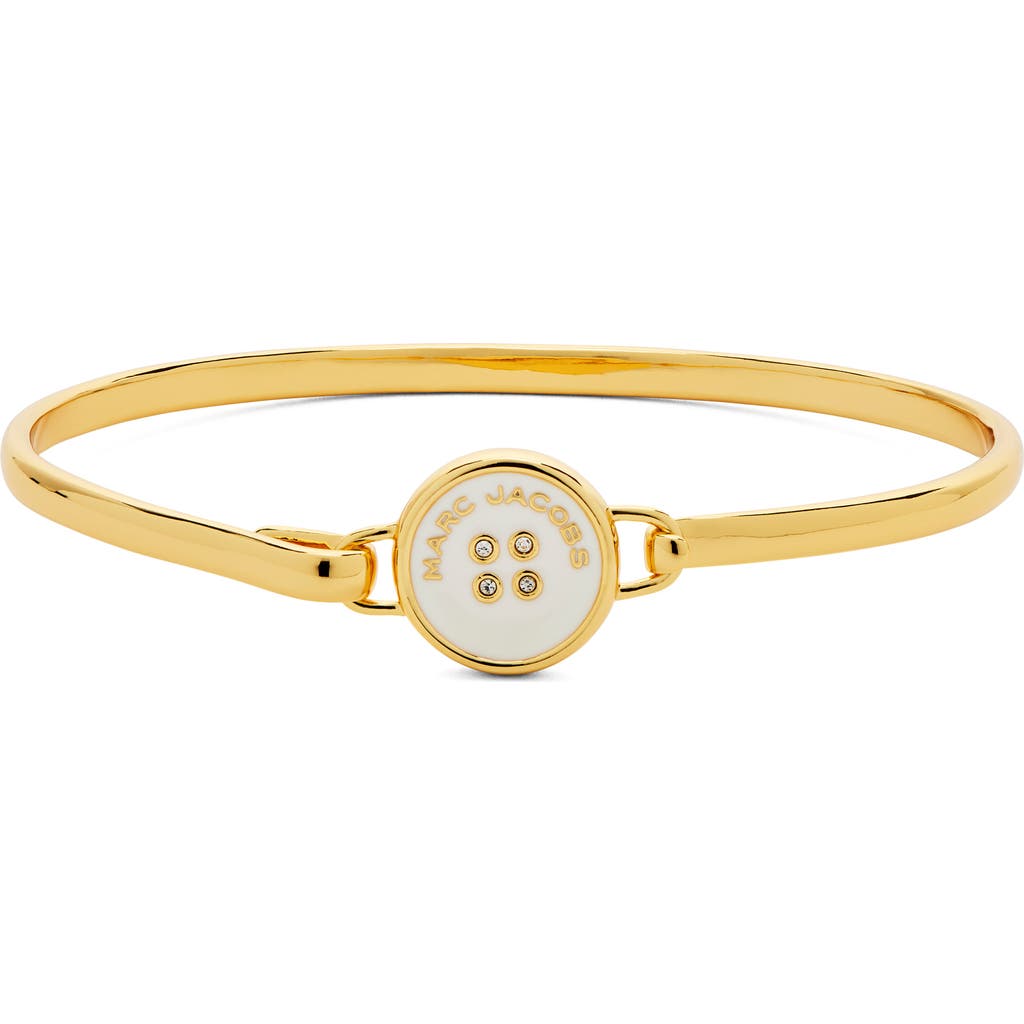 Marc Jacobs The Button Hinge Bracelet Accessories In Gold/cream