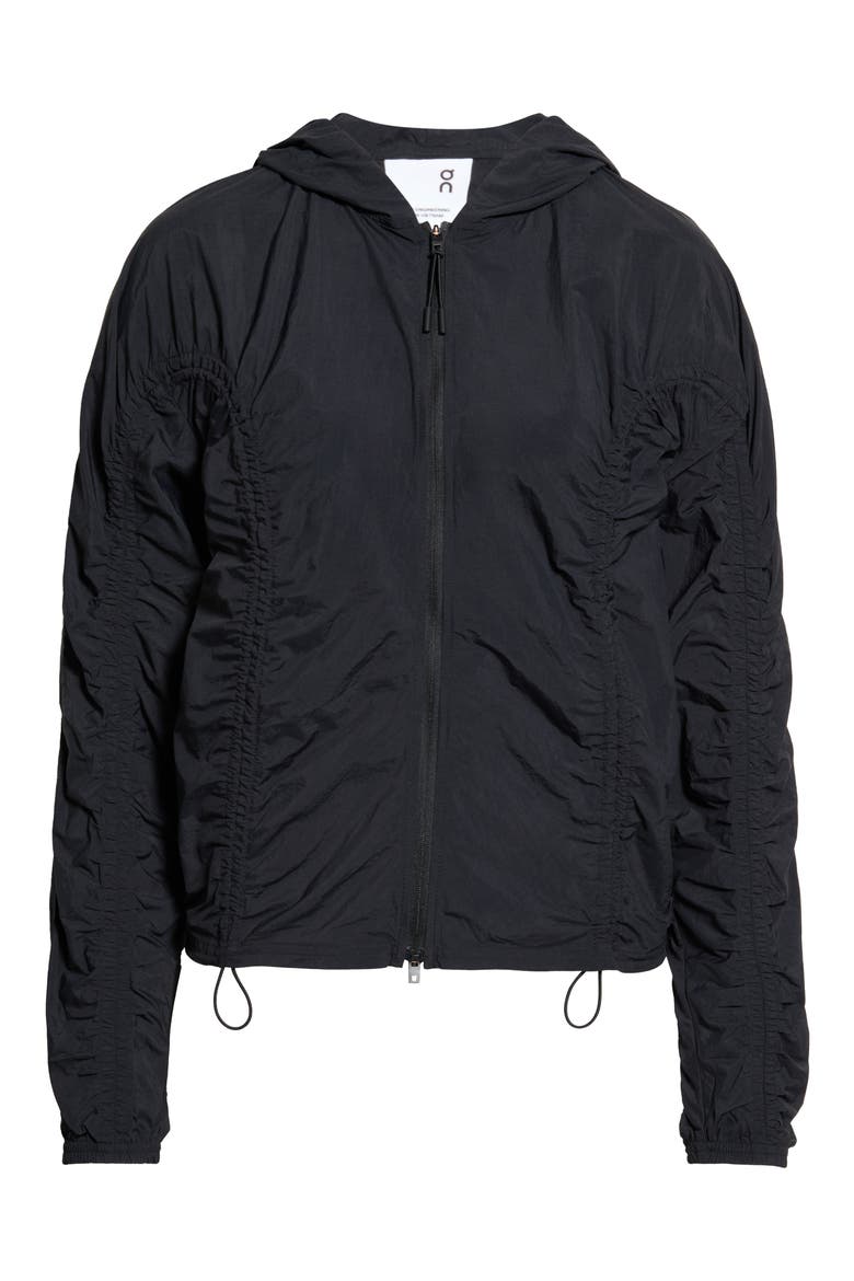 x Zendaya Ruched Lightweight Performance Jacket, Alternate, color, BLACK