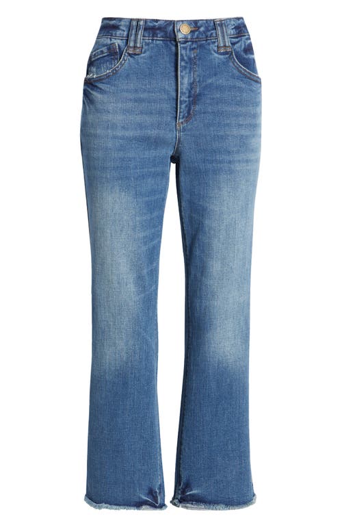Wit & Wisdom Tatum 'ab'solution Frayed High Waist Ankle Bootcut Jeans In Mid Blue Artisanal