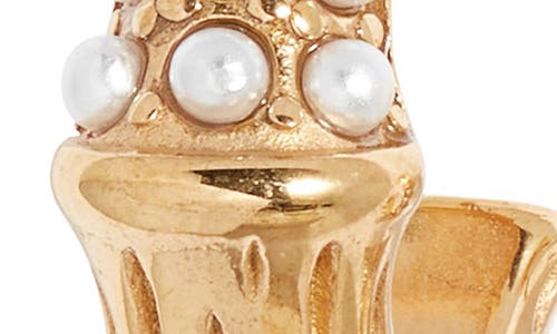 Kenneth Jay Lane Freshwater Pearl Hoop Earrings In Gold