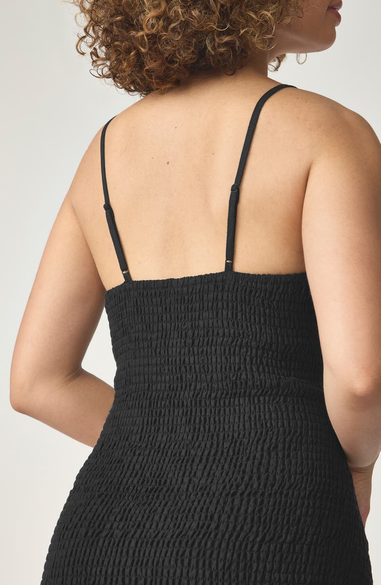 Florence by Mills Smocked Back Mini Sundress, Alternate, color, Black