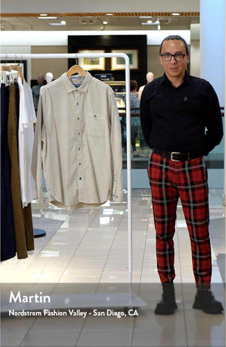 Coastline Sun Fade Stretch Cotton Corduroy Button-Up Shirt, sales video thumbnail