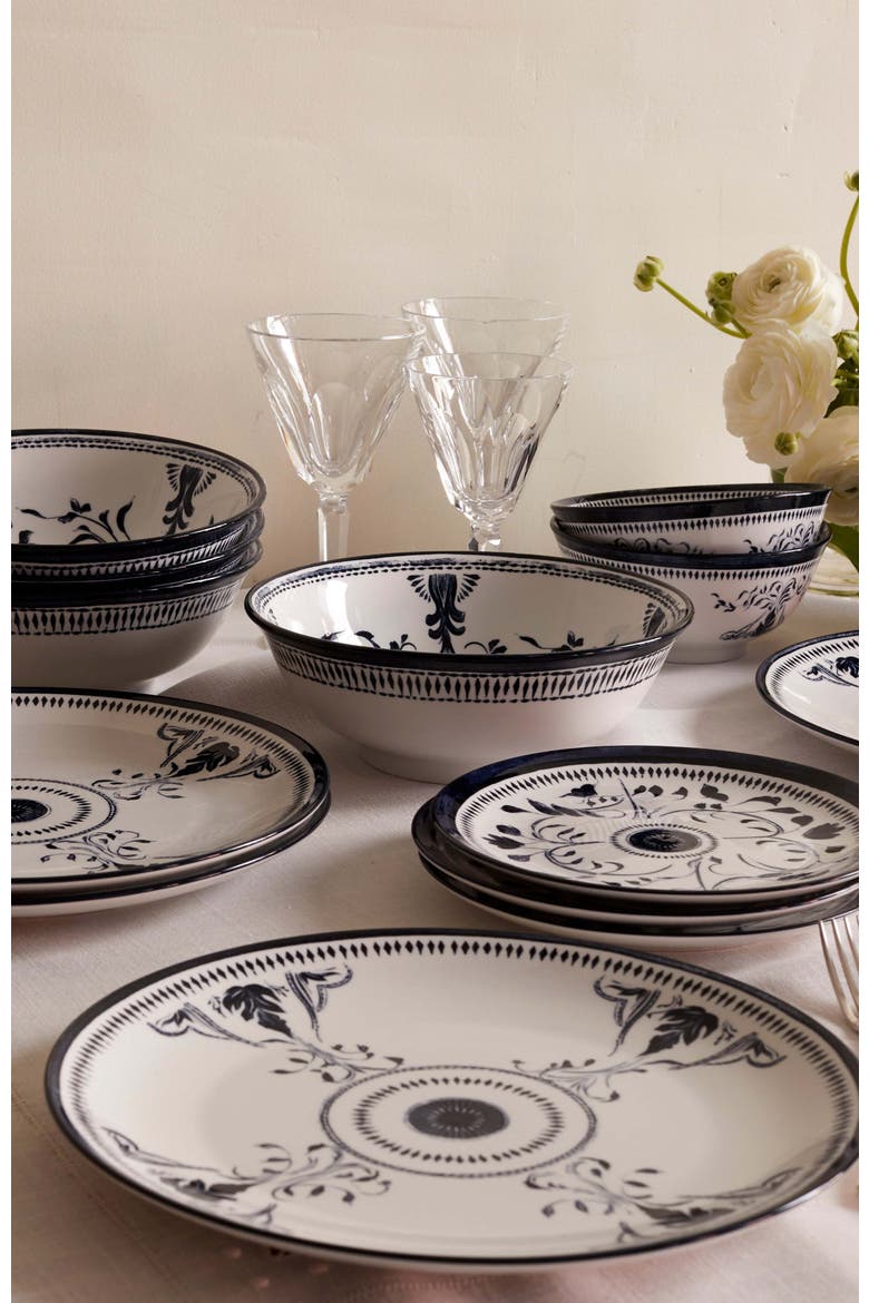 Bruges Porcelain 4-Piece Ramen Bowl Set, Alternate, color, Blue