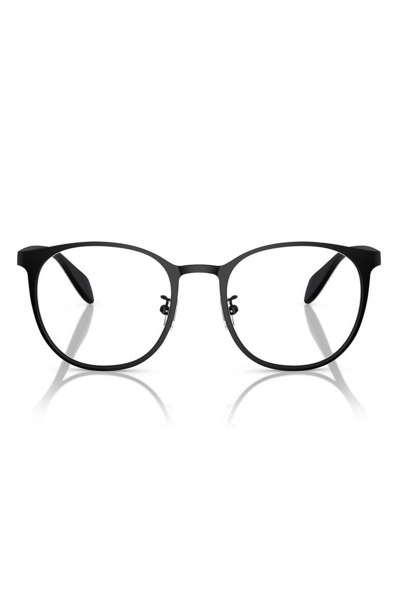 Emporio Armani 52mm Phantos Optical Glasses, Main, color, Matte Black / Demo Lens