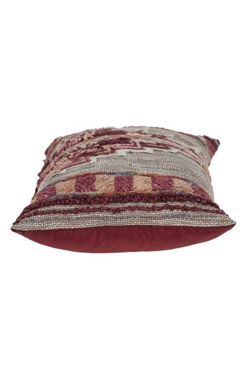 Parkland Collection Adara Embroidered Throw Pillow In Multi Red