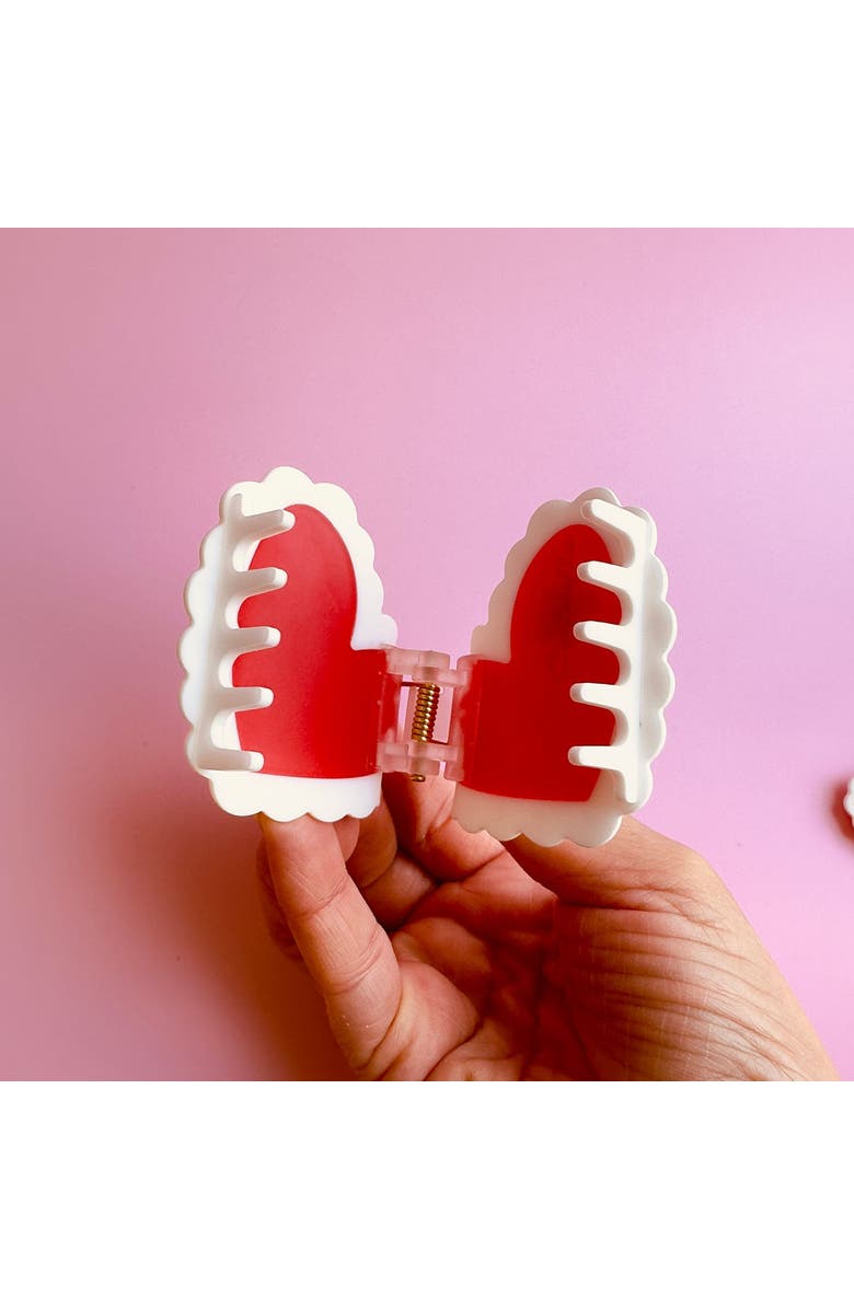 Centinelle Valetines Laced Hearts Hair Claw, Alternate, color, Red