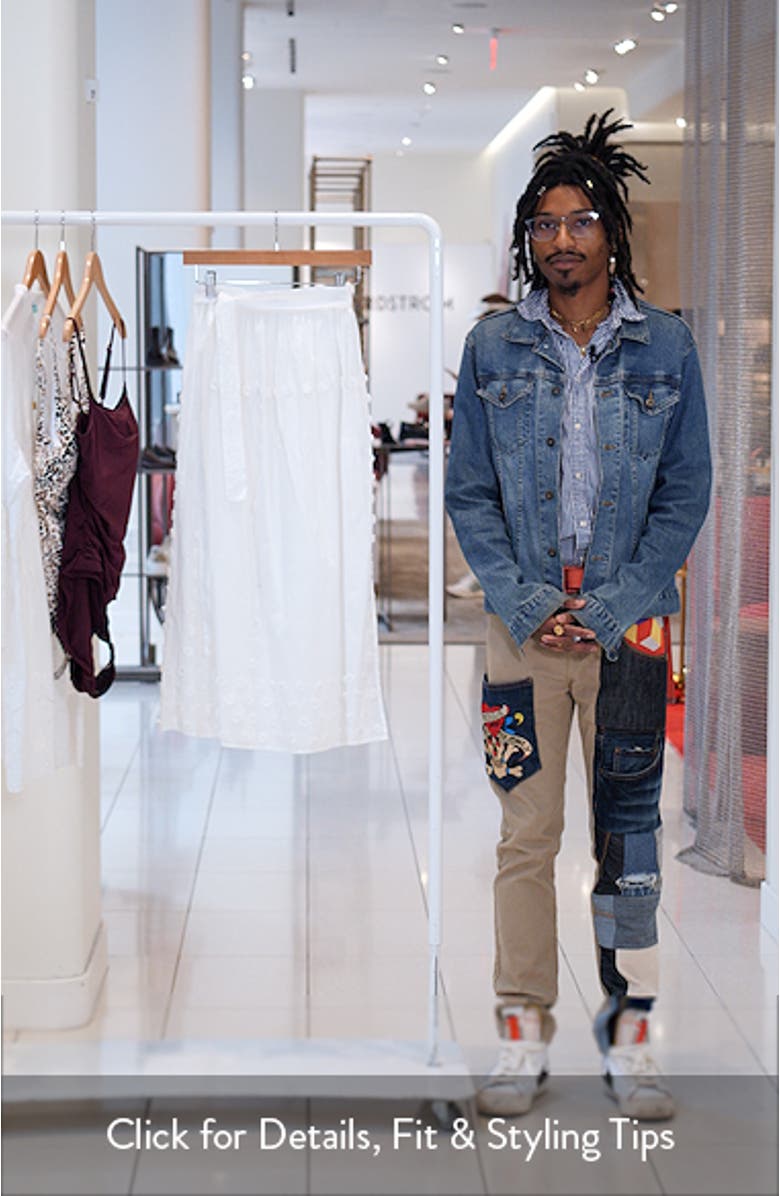 Kyla Floral Appliqué Cotton Cover-Up Wrap Skirt, sales video thumbnail