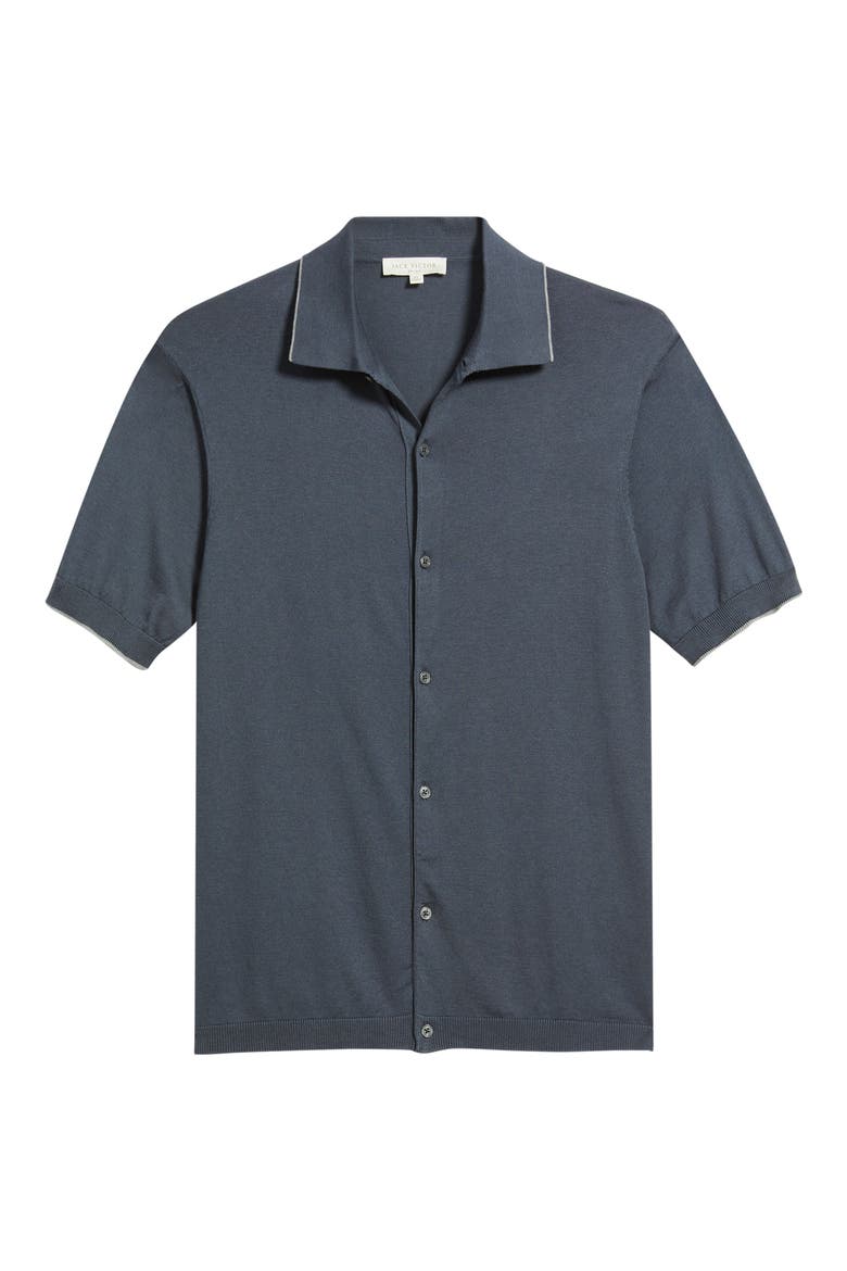 Harrison Knit Button-Up Shirt, Alternate, color, DARK BLUE