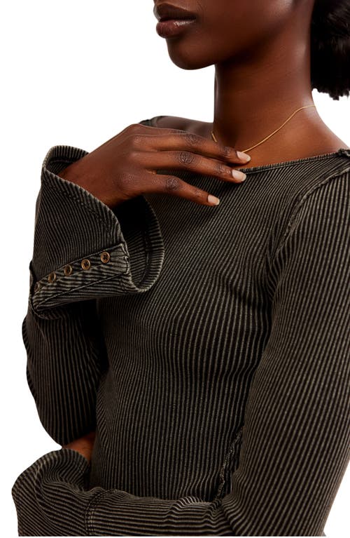 Free People Soul Sister Long Sleeve T-shirt In Black