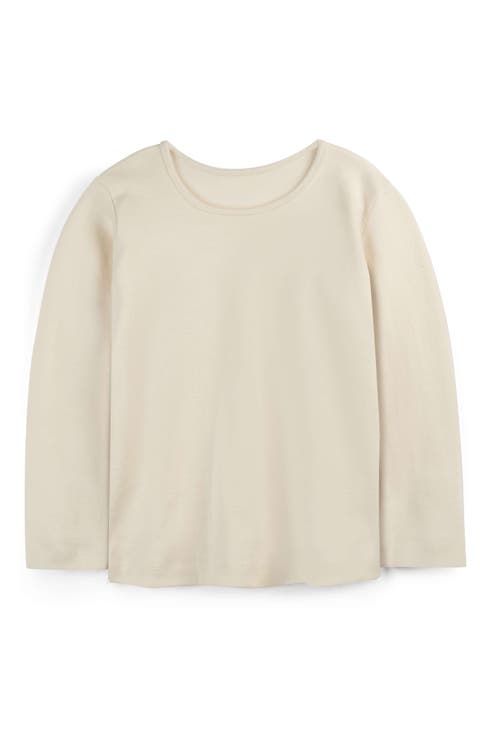 Organic Cotton Long Sleeve Ribbed Scoop Neck Tee