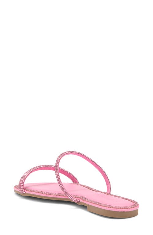 Wild Diva Lounge Roo Rhinestone Slide Sandal In Pink