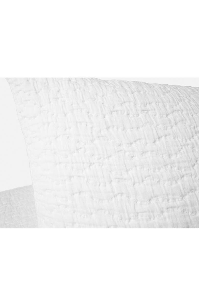 Coyuchi Pescadero Organic Cotton Matelassé Pillow Sham, Alternate, color, Alpine White