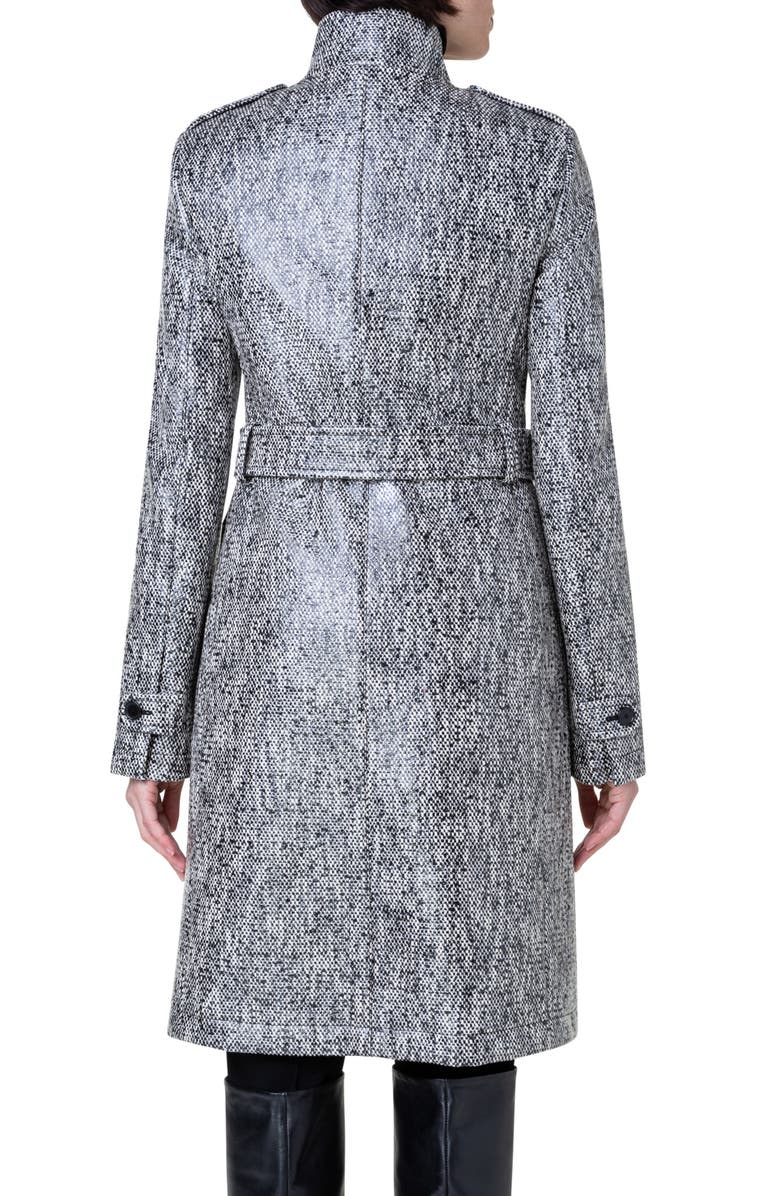 Akris punto Lacquered Tweed Rain Coat with Removable Lining, Alternate, color, 