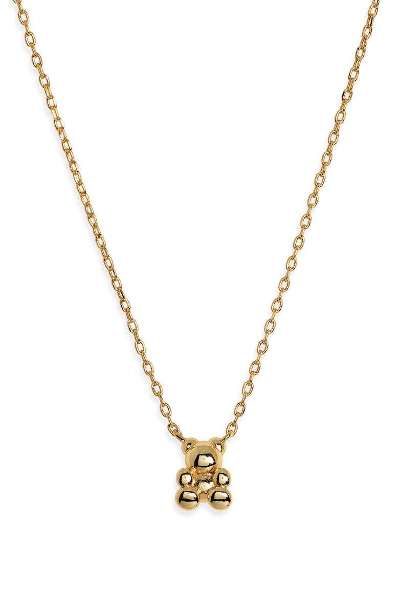 Teddy Pendant Necklace, Alternate, color, GOLD
