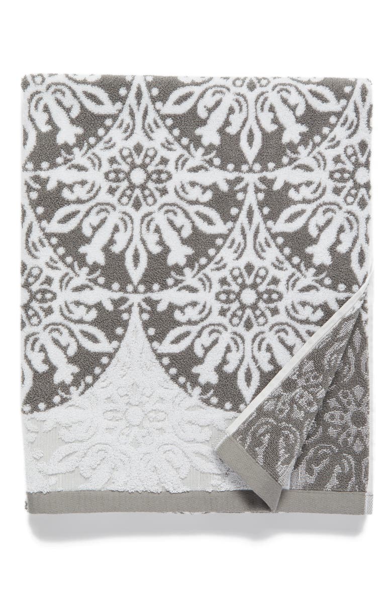 Fan Ombré Jacquard Bath Towel, Main, color, GREY GRAPHITE