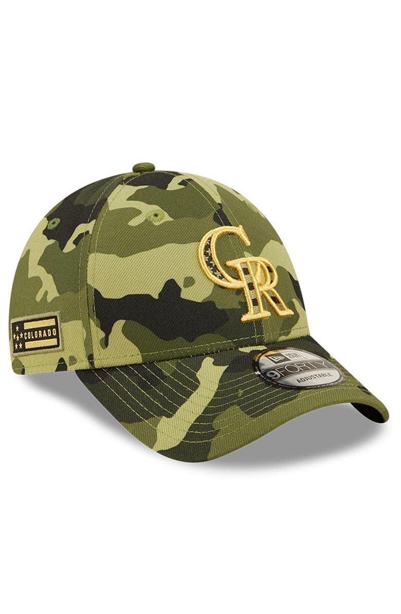 New Era Men's New Era Camo Colorado Rockies 2022 Armed Forces Day 9TWENTY Adjustable Hat, Main, color, 