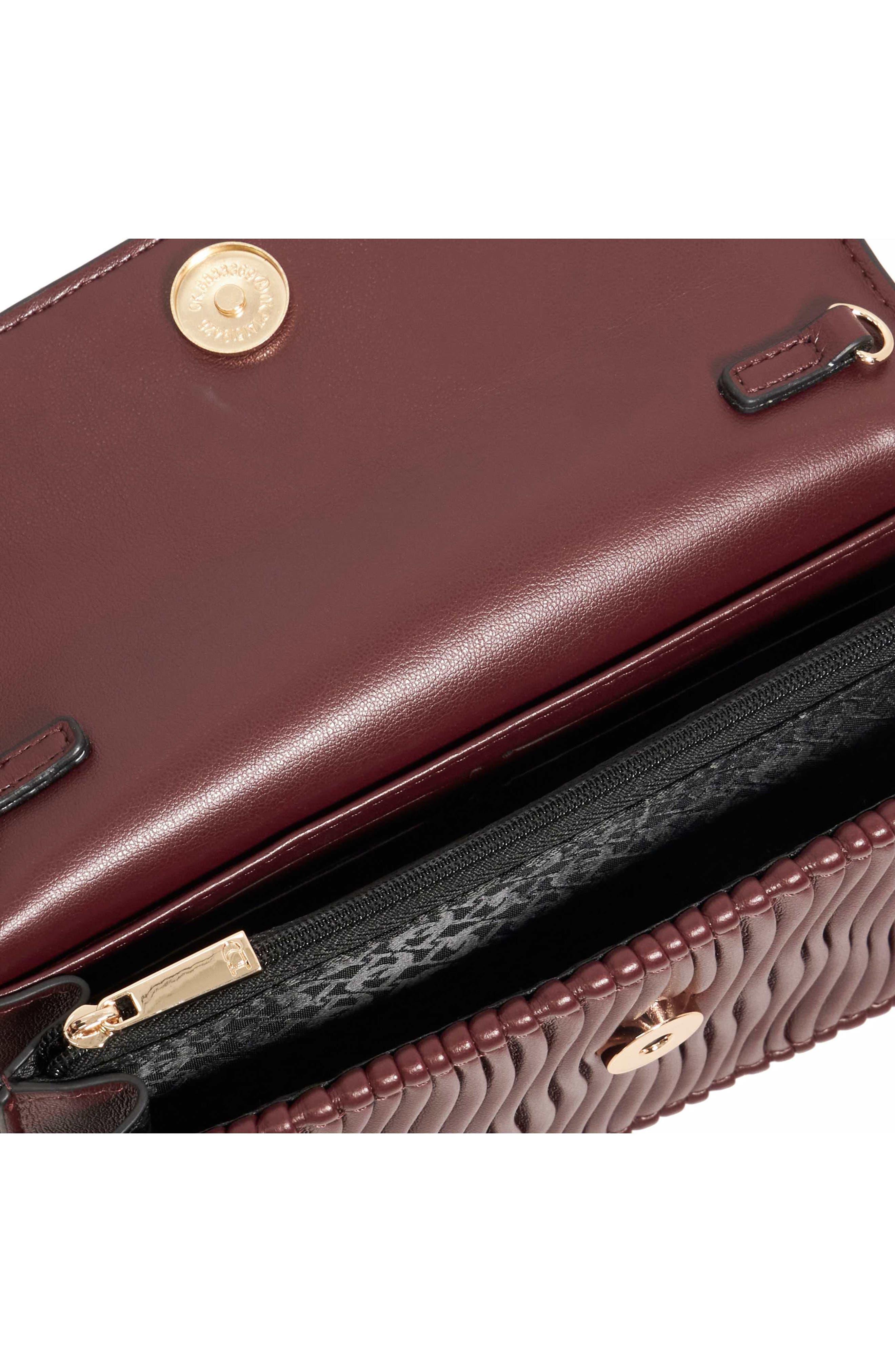 Dune London Starlites Faux Leather Clutch, Alternate, color, Burgundy