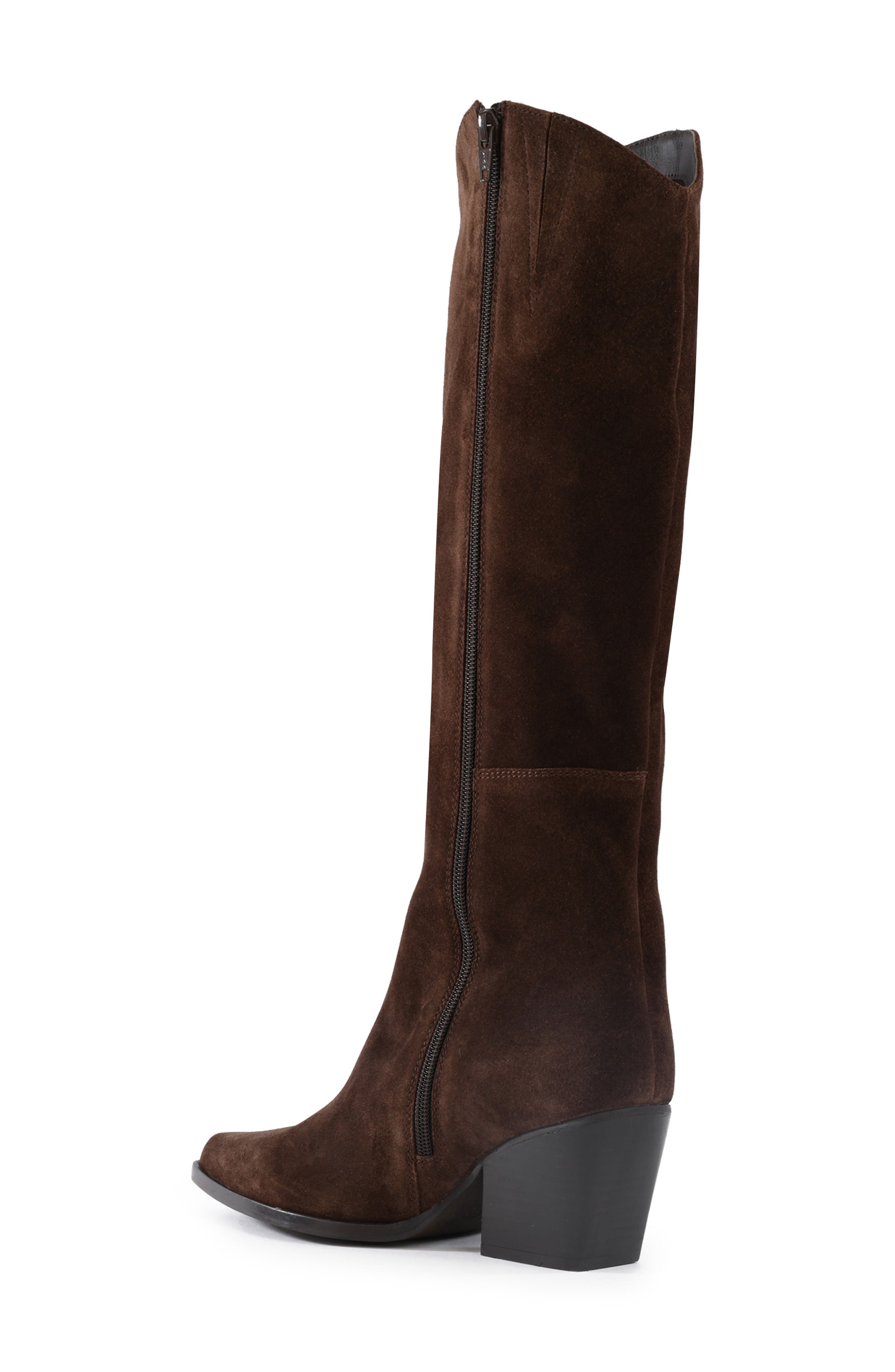 Begging You Pointed Toe Boot, Alternate, color, DARK BROWN SUEDE