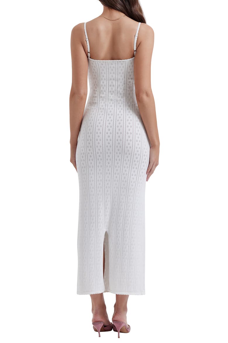 Myla Pointelle Maxi Sweater Dress, Alternate, color, WHITE