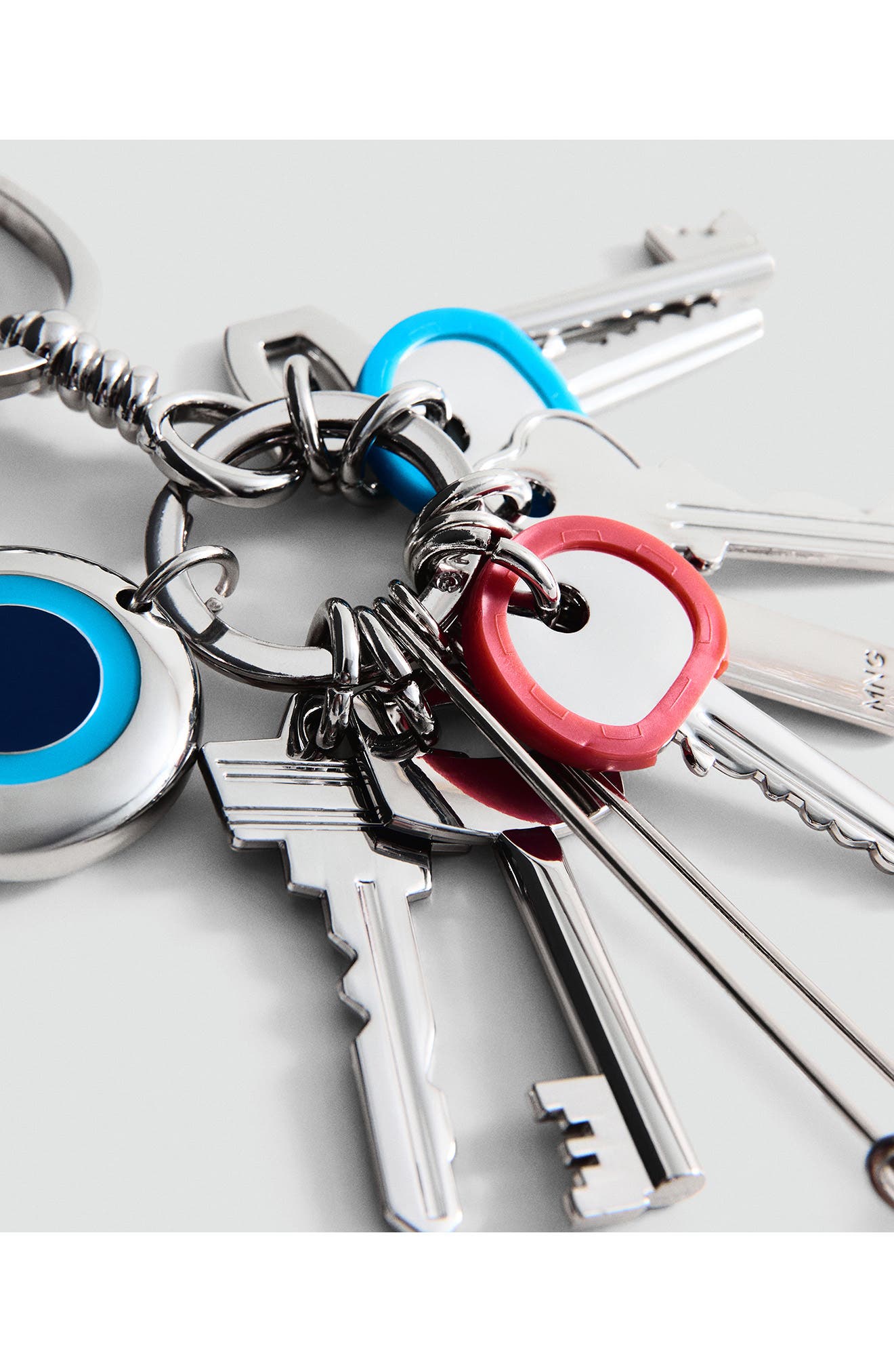 MANGO Charms Key Ring, Alternate, color, Silver