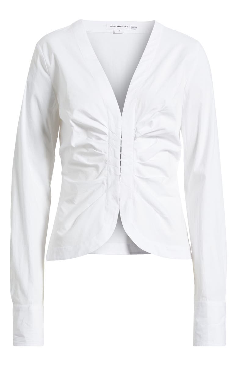 Good American Ruched Poplin Shirt, Alternate, color, 