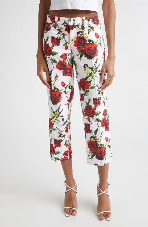 Blaine Crop Stovepipe Jeans (Butterfly Jungle)