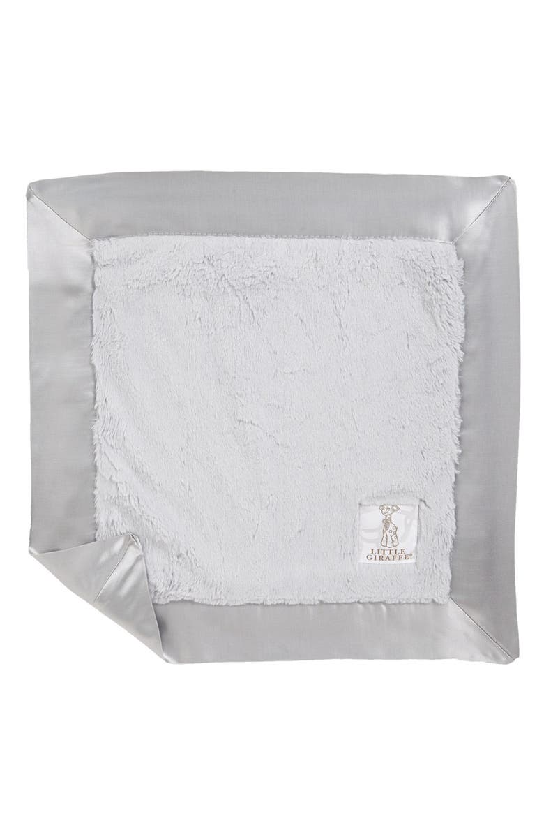 Little Giraffe Luxe Faux Fur Blankie, Main, color, Silver